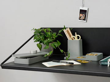 A-WALL DESK - Wall mounted powder coated steel secretary desk by Zone Denmark - view 3